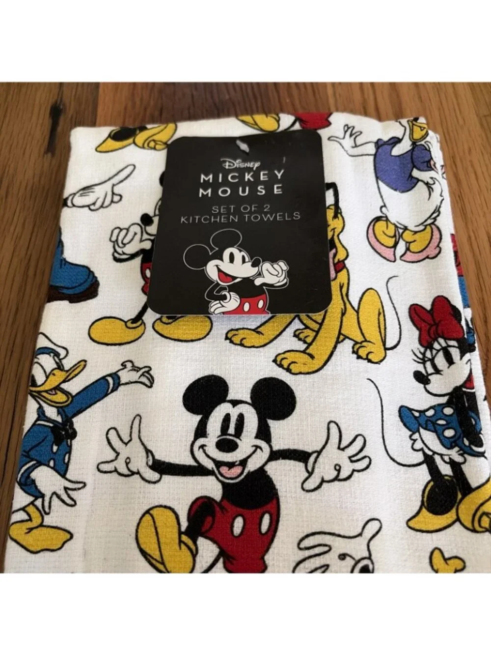 Disney Mickey Mouse And Friend Set Of 2 Kitchen Towels NWT 100% Cotton